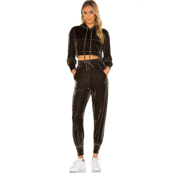 Michael Costello X Revolve Pants - Michael Costello X Revolve | Stylish Comfy Velvet Jogger Sweatsuit Set Size XS
